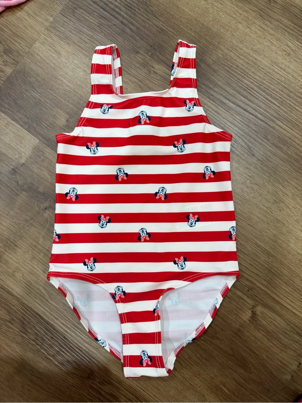 Old Navy Red and White Striped Minnie Mouse One-Piece Swimsuit